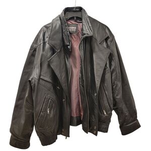 Wilson Black Leather Jacket for Men Size 1xl